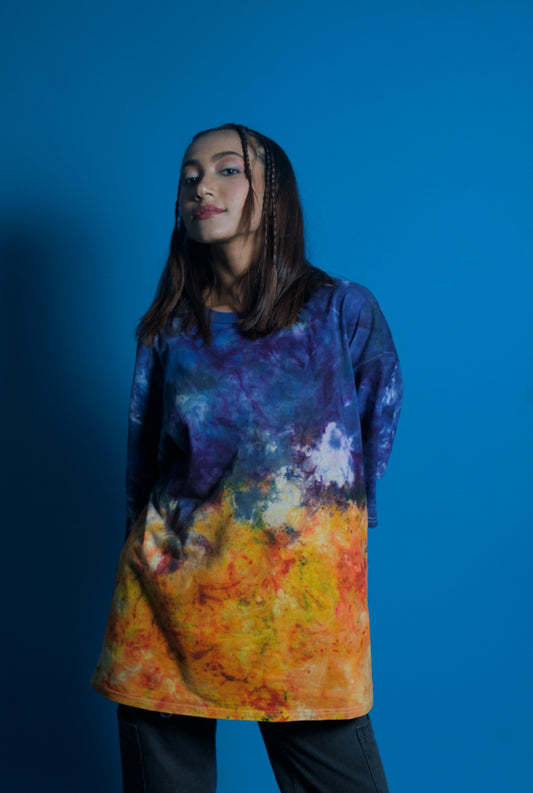 Van Gogh wheatfield Tie Dye Oversized T-shirt